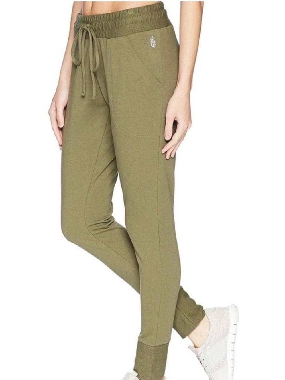 Free People Movement Sunny Olive Green Joggers Lounge Yoga Pants Cuffed Leg: M